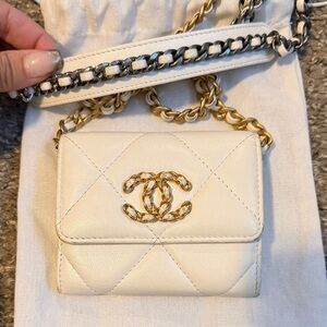 Chanel Cream Quilted Mini Bag with Gold Accents